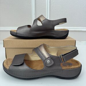 Wolky Liana Beach Cartago Leather Adj. Sandals Brown Taupe EU 41 10.5